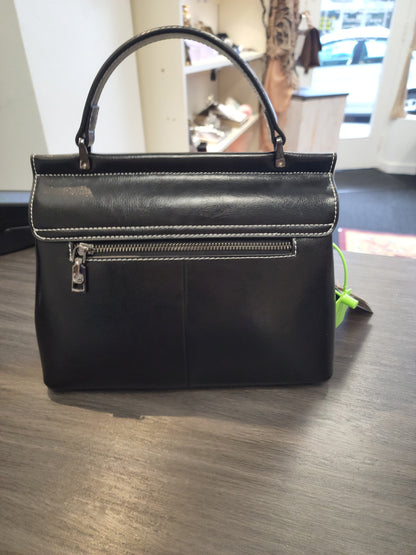 Classic Genuine Leather Black Handbag