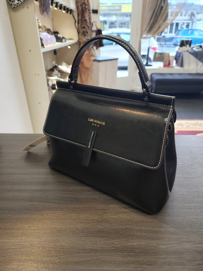 Classic Genuine Leather Black Handbag