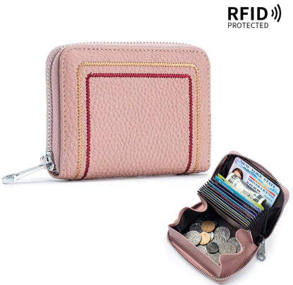 Leather Anti-Thief RFID Card Holder Mini Wallet