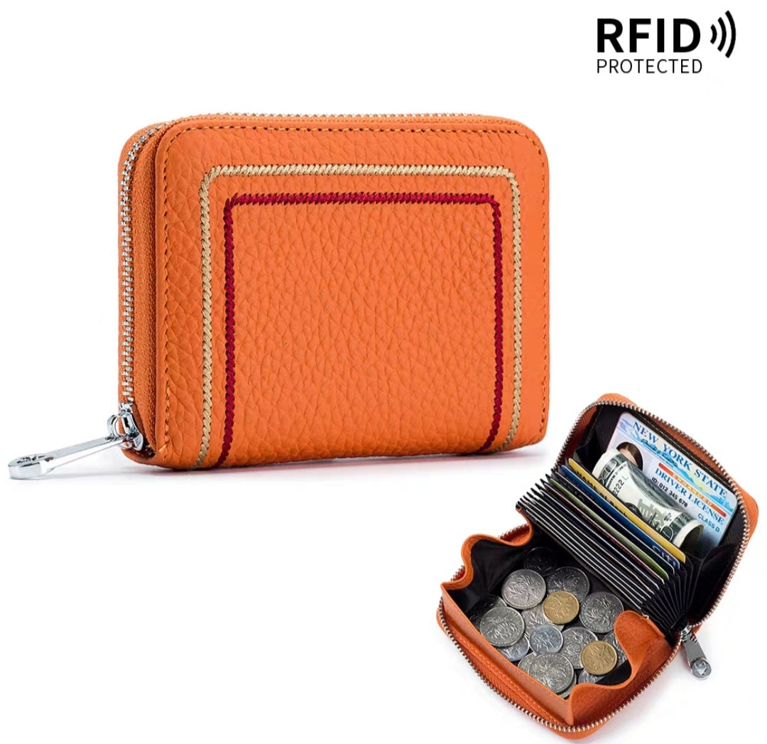 Leather Anti-Thief RFID Card Holder Mini Wallet