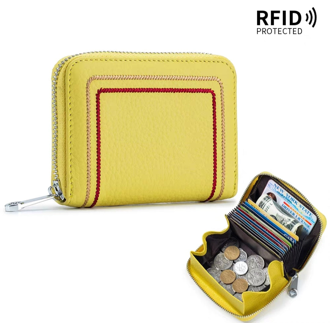 Leather Anti-Thief RFID Card Holder Mini Wallet