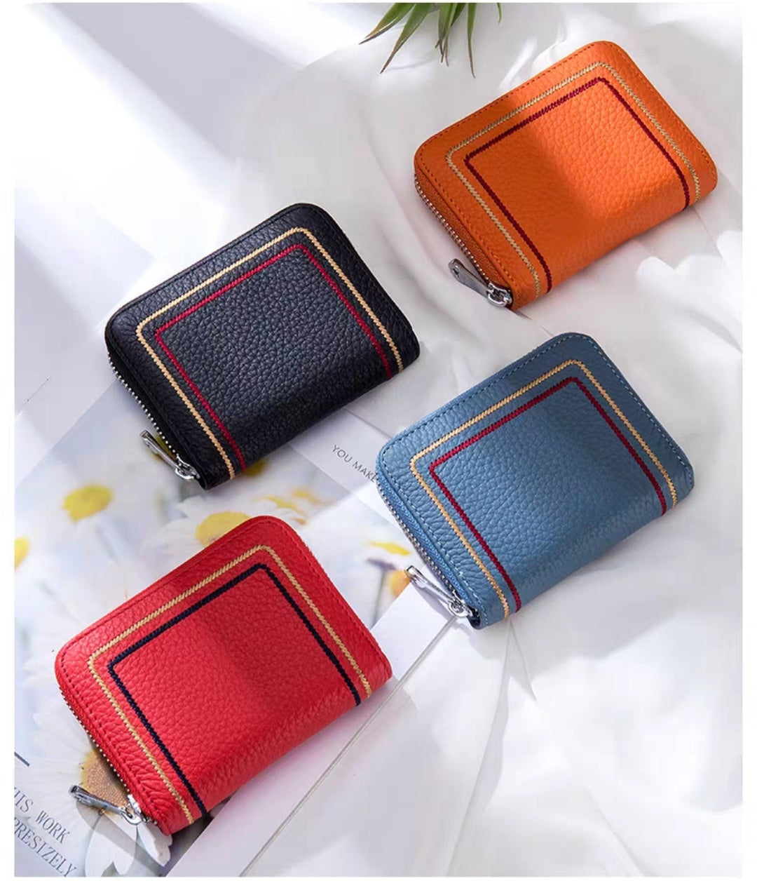 Leather Anti-Thief RFID Card Holder Mini Wallet