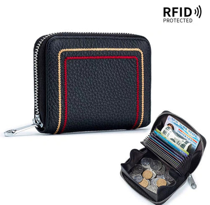 Leather Anti-Thief RFID Card Holder Mini Wallet