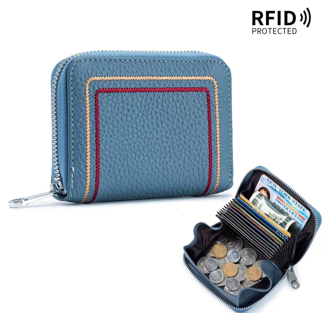 Leather Anti-Thief RFID Card Holder Mini Wallet