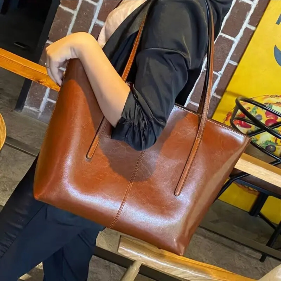 Genuine Leather Large Tote