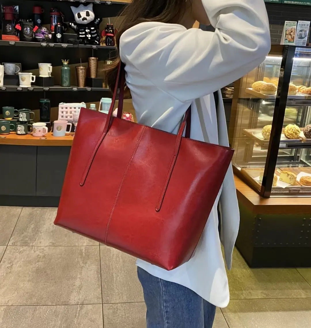 Genuine Leather Large Tote