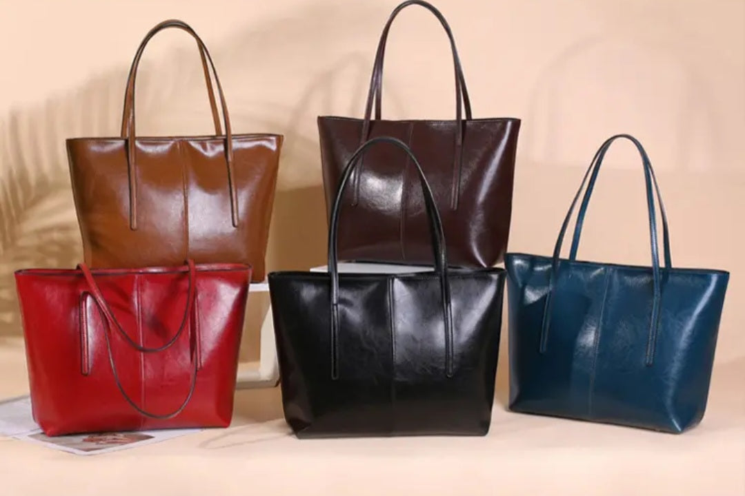 Genuine Leather Large Tote