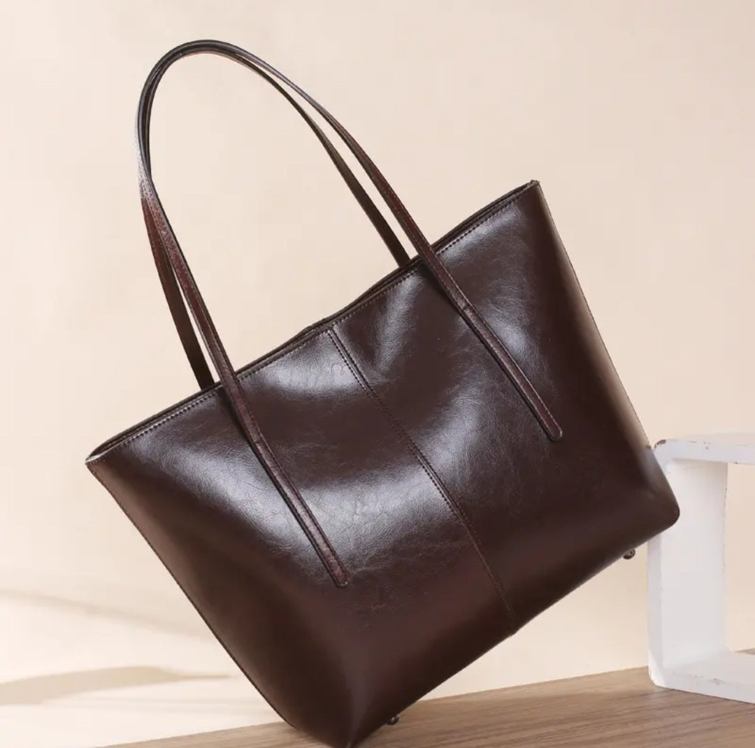 Genuine Leather Large Tote