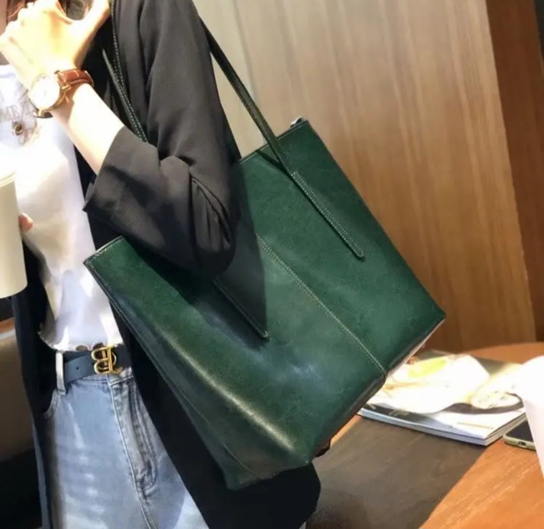 Genuine Leather Large Tote