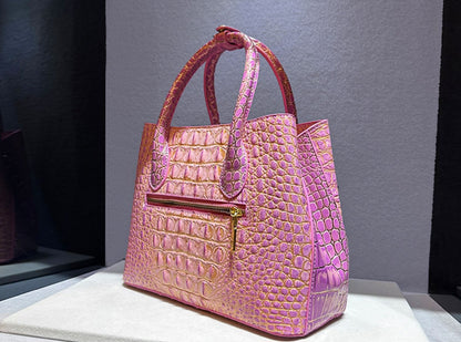 Embossed Genuine Leather Crocodile Leather Patterns Handbag