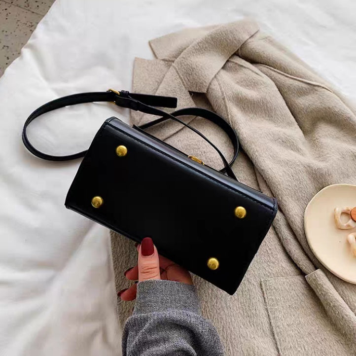 Vegan-Friendly Leather Small Square Crossbody Shoulder Bag