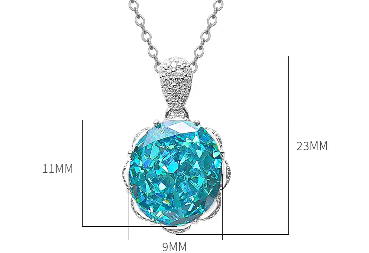 Eternal Radiance: 5Carat Cubic Zirconia Pendant, 18k White Gold