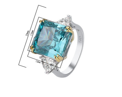 Tranquil Brilliance: 12Carat Cubic Zirconia Ring, 18k White Gold