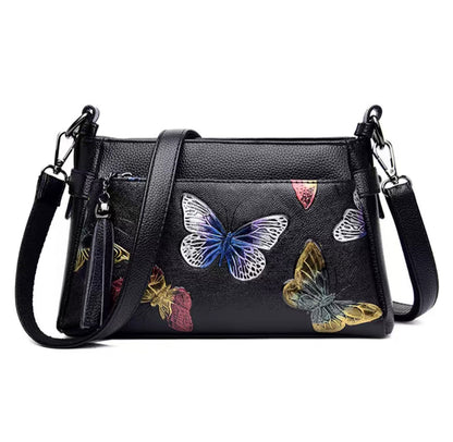 Genuine Leather 3D Pattern Embossing Crossbody Small Bag