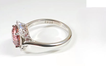 Millennial Rose Lustre: 2Carat Cubic Zirconia Ring, 18k White Gold