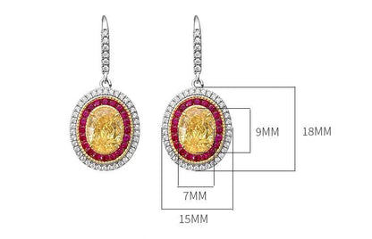 Golden Glacier Ember: 3Carat Cubic Zirconia Earrings, 18k White Gold