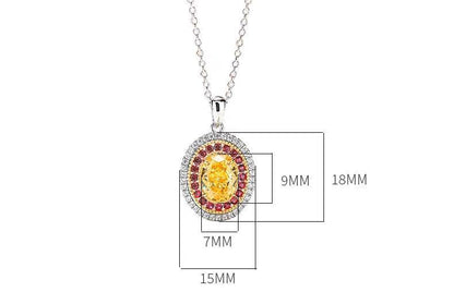 Golden Glacier Ember: 3Carat Cubic Zirconia Pendant, 18k White Gold