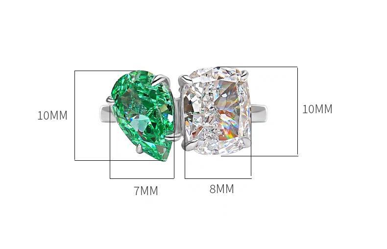 Verdant Frostlight: 4Carat Cubic Zirconia Ring, 18k White Gold