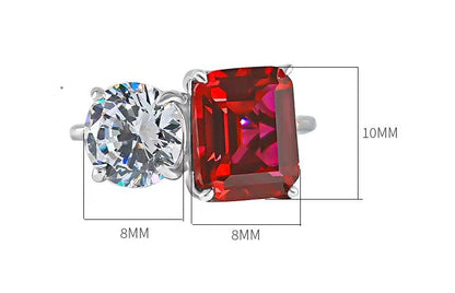 Ruby Cascade Grace: 4Carat Cubic Zirconia Ring, 18k White Gold