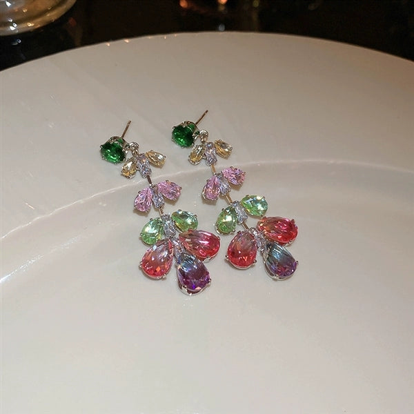 Premium Crystal Earrings | Multi-Coloured #001