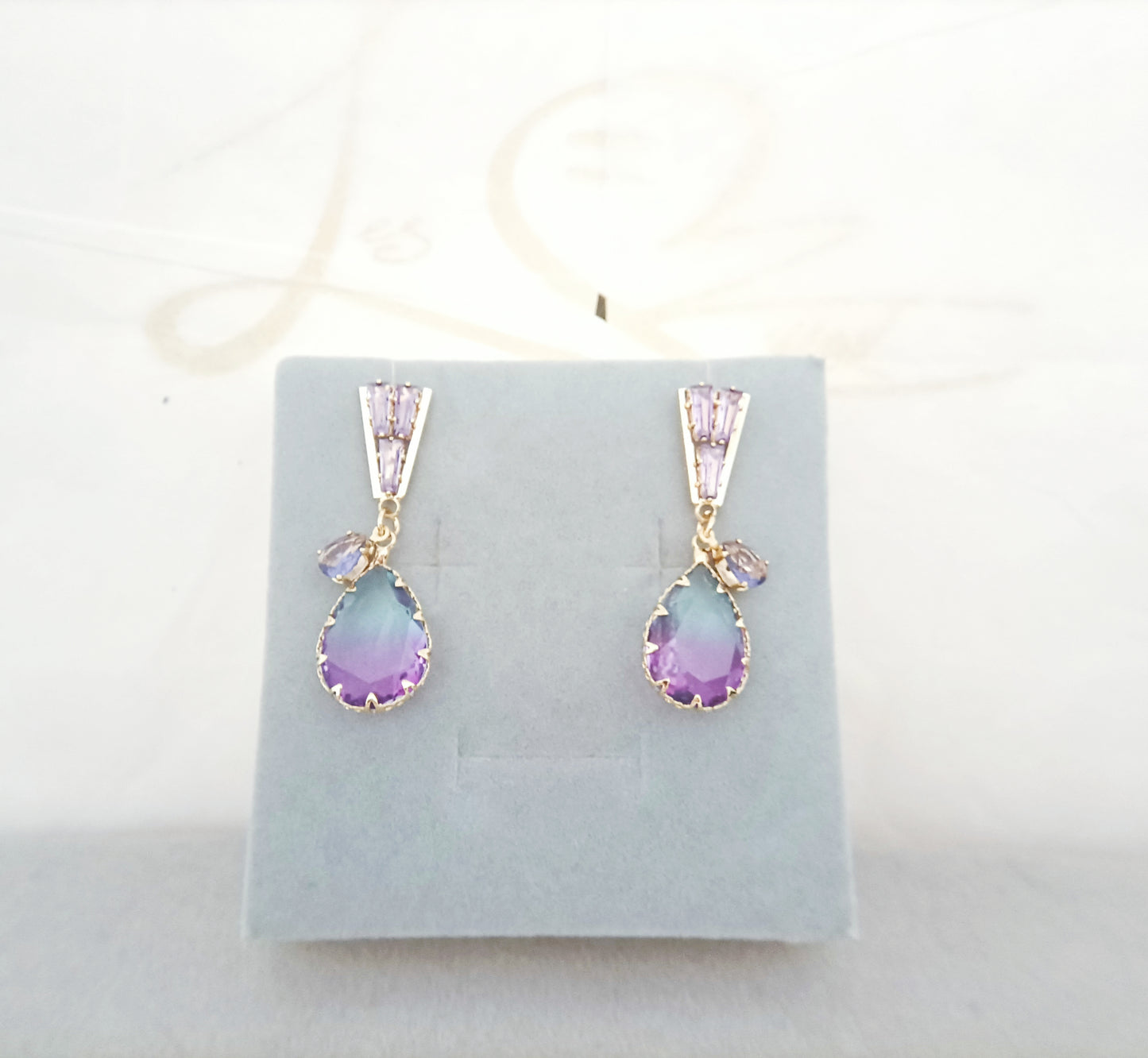 Premium Crystal Earrings | Ombre #006