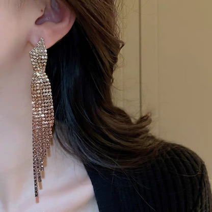 Statement Jewellery Ombre Champagne Tassel Earrings #003