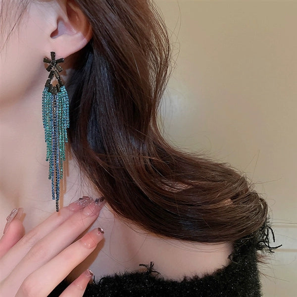 Statement Jewellery Ombre Azure Tassel Earrings #005