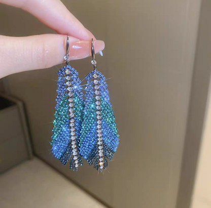 Statement Jewellery Ombre Azure Tassel Earrings #005