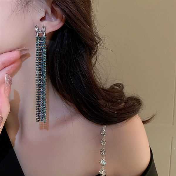 Statement Jewellery Ombre Azure Tassel Earrings #005