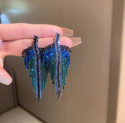 Statement Jewellery Ombre Azure Tassel Earrings #005