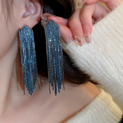 Statement Jewellery Ombre Azure Tassel Earrings #005