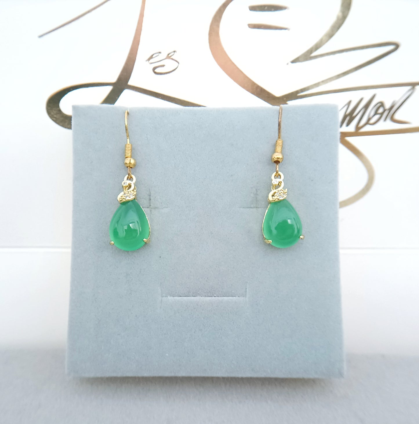 Statement Jewellery Jade Crystal Earrings #212